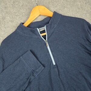 Tasc Performance Quarter Zip Pullover Mens XL Blue Bamboo Organic Cotton Blend